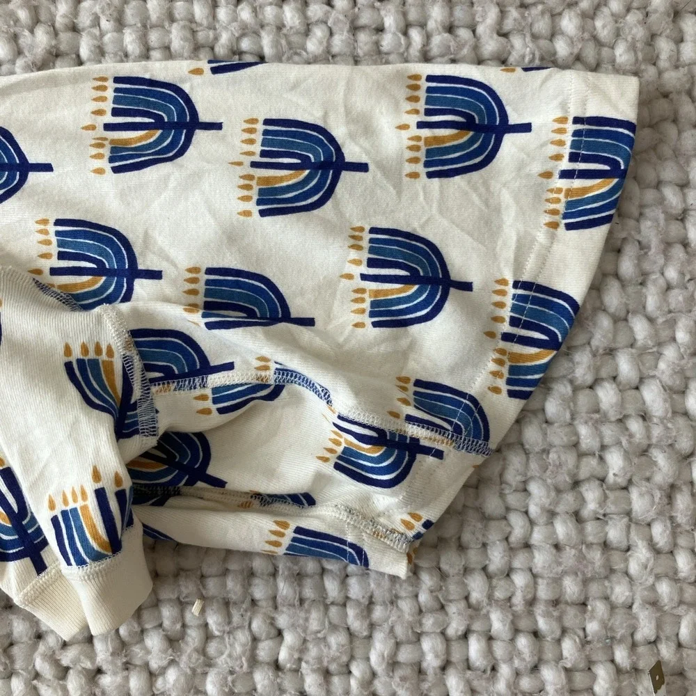 Hanna Andersson Holiday Hanukkah Menorah‎ Pet Dog Shirt PJ Sz Med Organic Cotton
